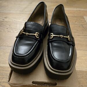 Sam Edelman Laurs Lug Sole Black Patent Loafer 5 1/2 M